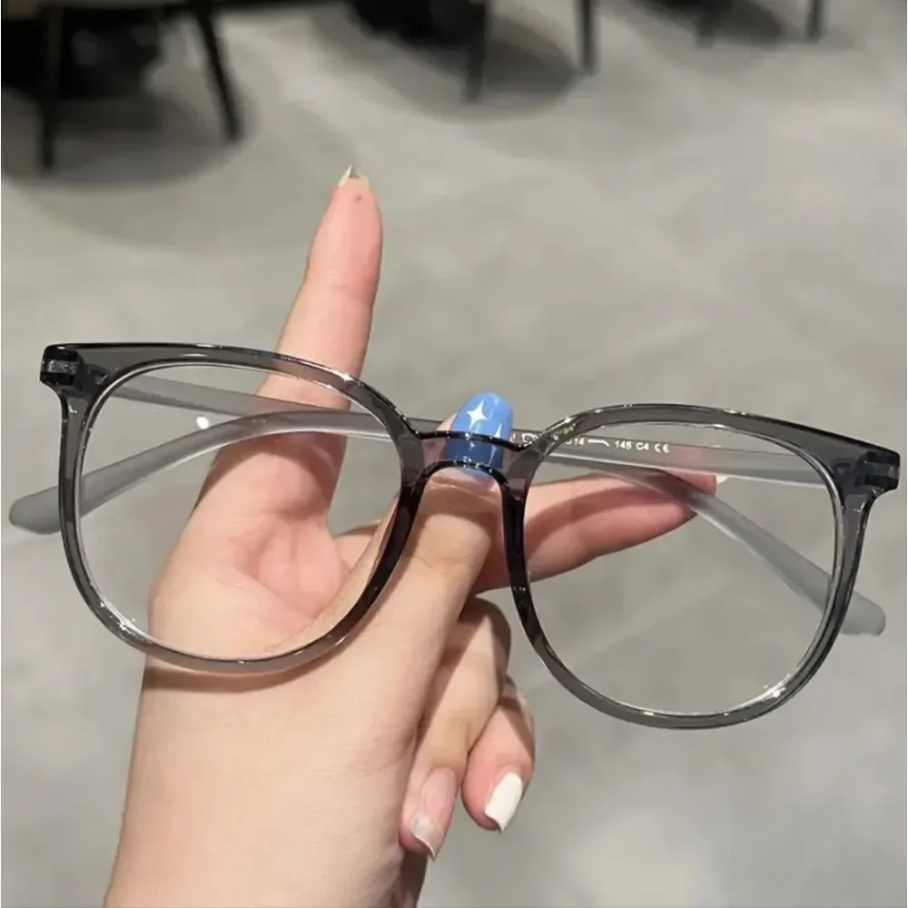 Unisex large round Glasses Gray